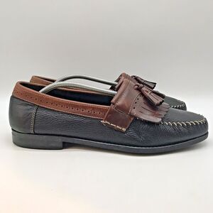 G.H. Bass Weejuns Michael Loafers Men's 12EE Brown Black Leather Kiltie Tassel